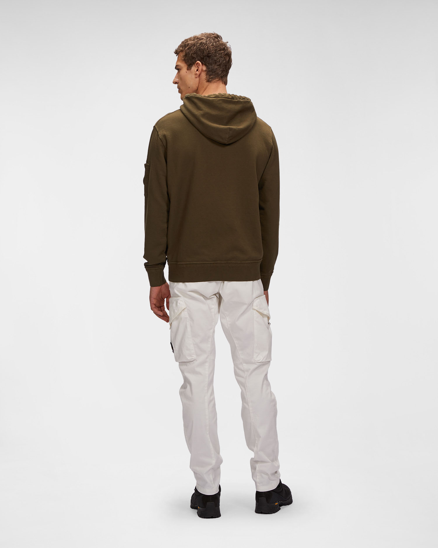 C.P. Company Cotton Fleece Hoodie Ivy Green - Imagen 4