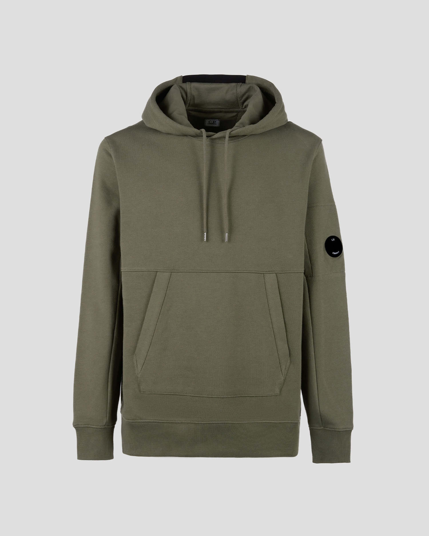 C.P. Company Diagonal Raised Fleece Pullover Hoodie Thyme Green