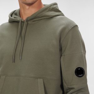 C.P. Company Diagonal Raised Fleece Pullover Hoodie Thyme Green - Imagen 5