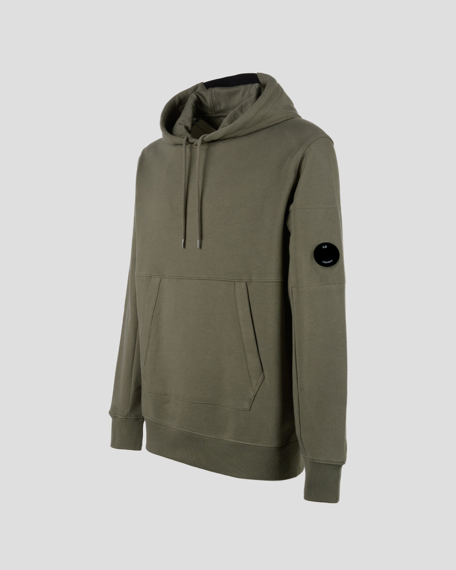 C.P. Company Diagonal Raised Fleece Pullover Hoodie Thyme Green - Imagen 7
