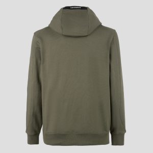 C.P. Company Diagonal Raised Fleece Pullover Hoodie Thyme Green - Imagen 8