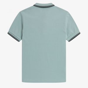 Fred Perry Slim Fit Twin Tipped Polo Silver Blue / Black / Black - Imagen 4