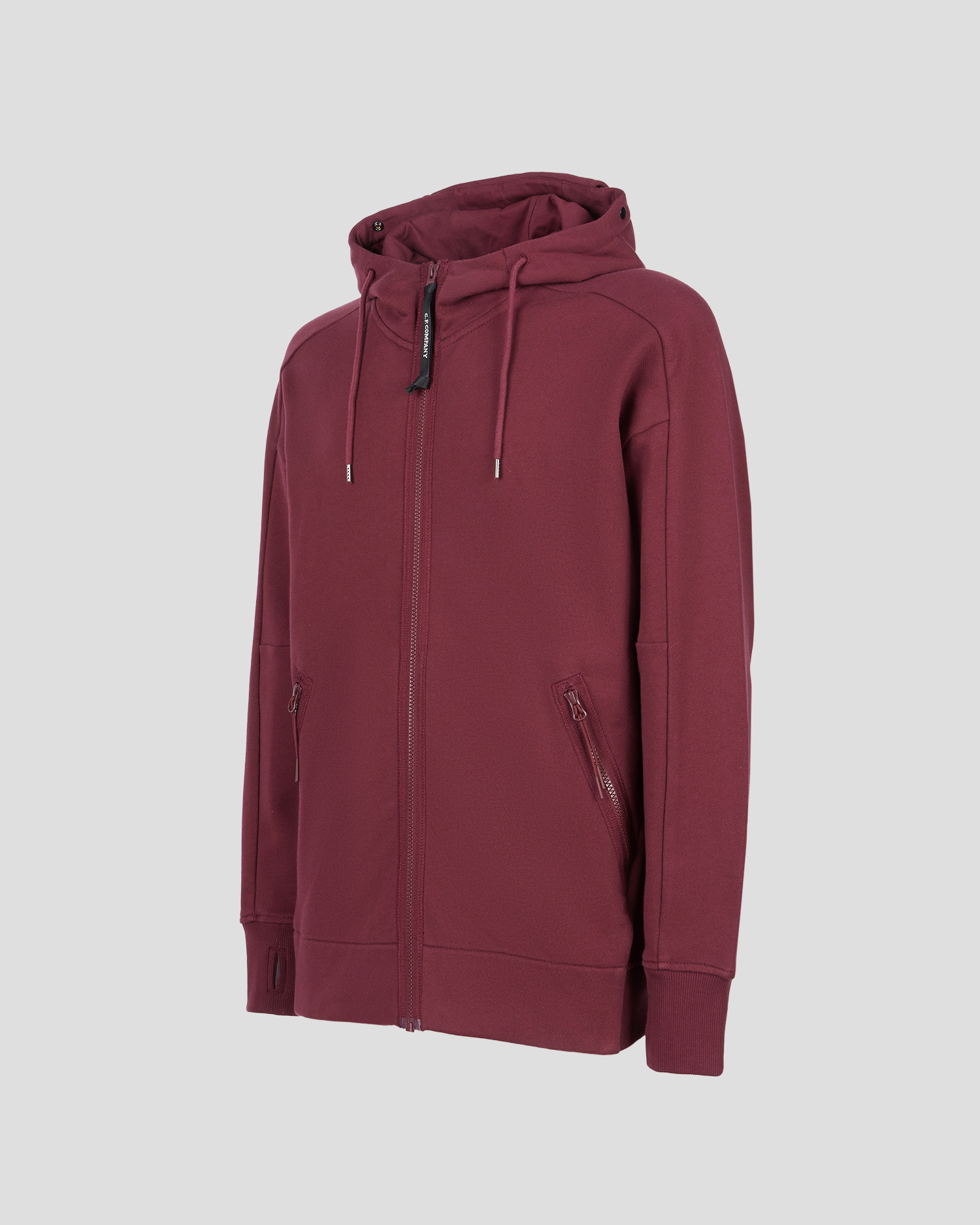 C.P. Company Diagonal Raised Fleece Goggle Hoodie Port Royal Red - Imagen 2