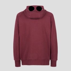 C.P. Company Diagonal Raised Fleece Goggle Hoodie Port Royal Red - Imagen 3