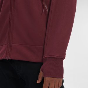 C.P. Company Diagonal Raised Fleece Goggle Hoodie Port Royal Red - Imagen 7