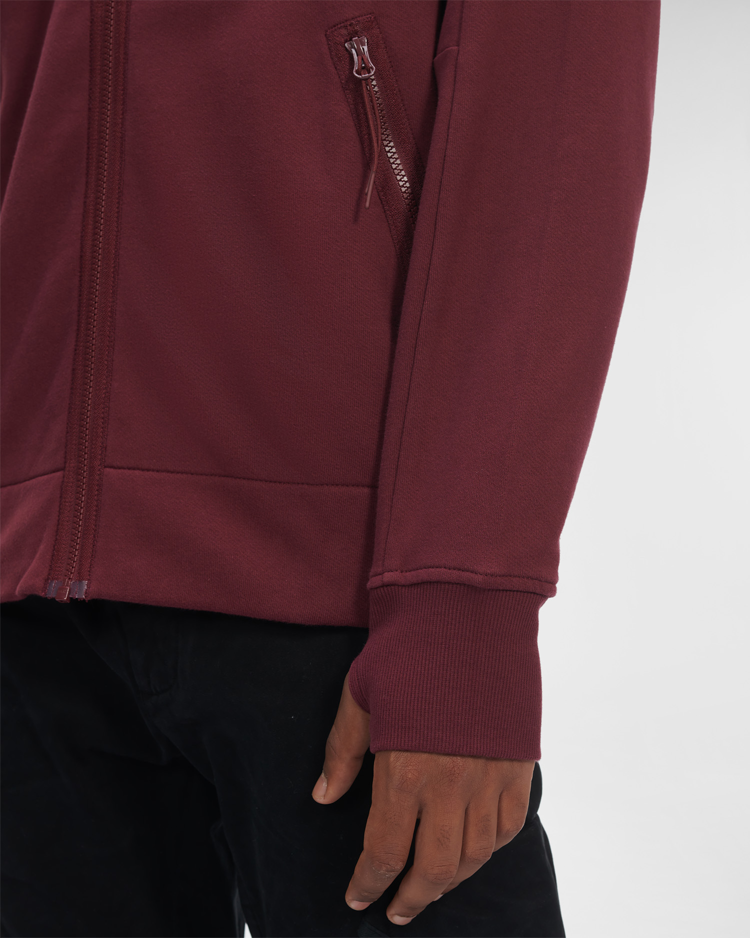 C.P. Company Diagonal Raised Fleece Goggle Hoodie Port Royal Red - Imagen 7