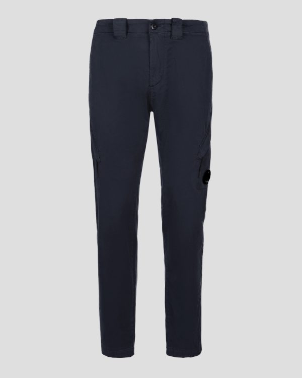 C.P. Company Stretch Sateen Cargo Pants Ergonomic 138A Fit Total Eclipse Blue