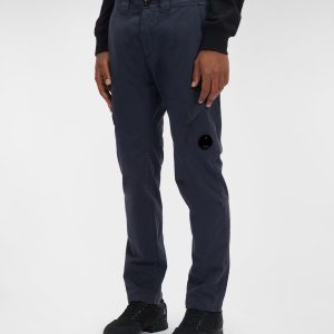 C.P. Company Stretch Sateen Cargo Pants Ergonomic 138A Fit Total Eclipse Blue - Imagen 3