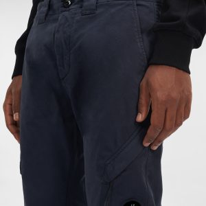C.P. Company Stretch Sateen Cargo Pants Ergonomic 138A Fit Total Eclipse Blue - Imagen 5