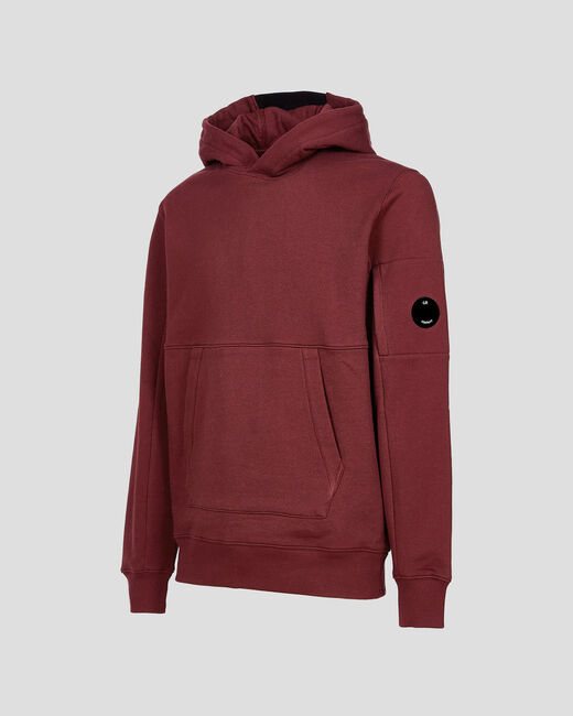 C.P. Company Diagonal Raised Fleece Pullover Hoodie Port Royal Red - Imagen 2