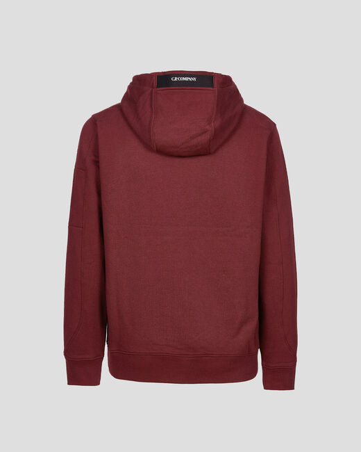 C.P. Company Diagonal Raised Fleece Pullover Hoodie Port Royal Red - Imagen 3
