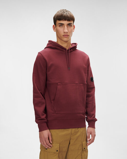 C.P. Company Diagonal Raised Fleece Pullover Hoodie Port Royal Red - Imagen 6