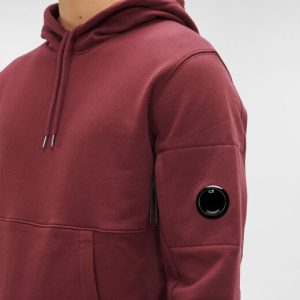 C.P. Company Diagonal Raised Fleece Pullover Hoodie Port Royal Red - Imagen 7