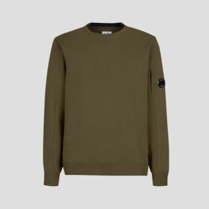C.P. Company Diagonal Raised Fleece Crew Neck Sweatshirt Ivy Green