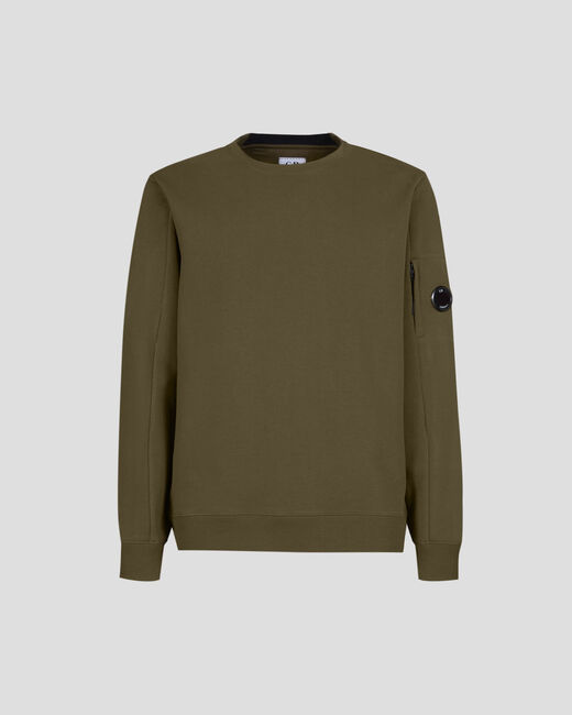 C.P. Company Diagonal Raised Fleece Crew Neck Sweatshirt Ivy Green