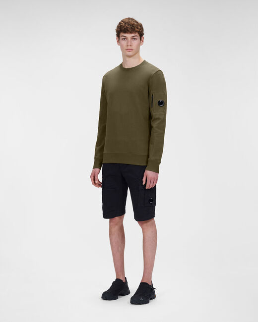 C.P. Company Diagonal Raised Fleece Crew Neck Sweatshirt Ivy Green - Imagen 3