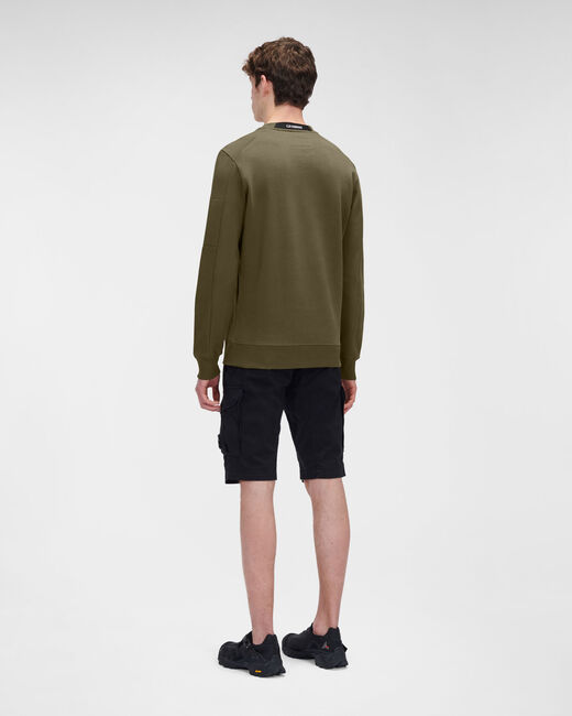 C.P. Company Diagonal Raised Fleece Crew Neck Sweatshirt Ivy Green - Imagen 4