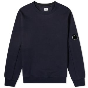 C.P. Company Diagonal Raised Fleece Crew Neck Sweatshirt Total Eclipse Blue