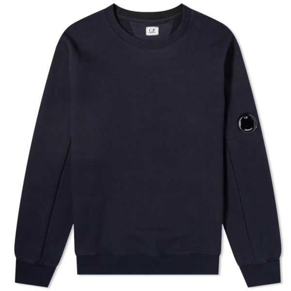 C.P. Company Diagonal Raised Fleece Crew Neck Sweatshirt Total Eclipse Blue