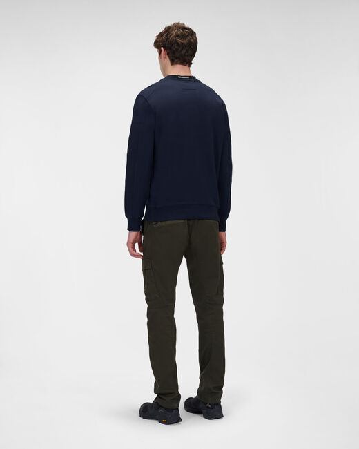 C.P. Company Diagonal Raised Fleece Crew Neck Sweatshirt Total Eclipse Blue - Imagen 3