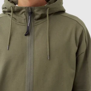 C.P. Company Diagonal Raised Fleece Goggle Hoodie Stone Grey - Imagen 3