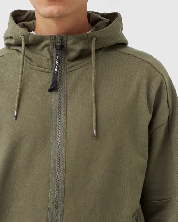 C.P. Company Diagonal Raised Fleece Goggle Hoodie Stone Grey - Imagen 3