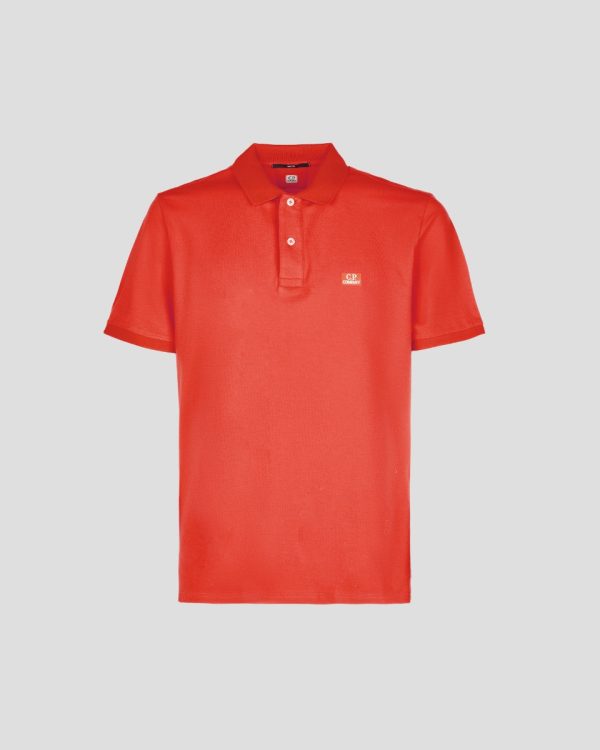 C.P. Company Stretch Pique Slim Fit Logo Polo Fiery Red