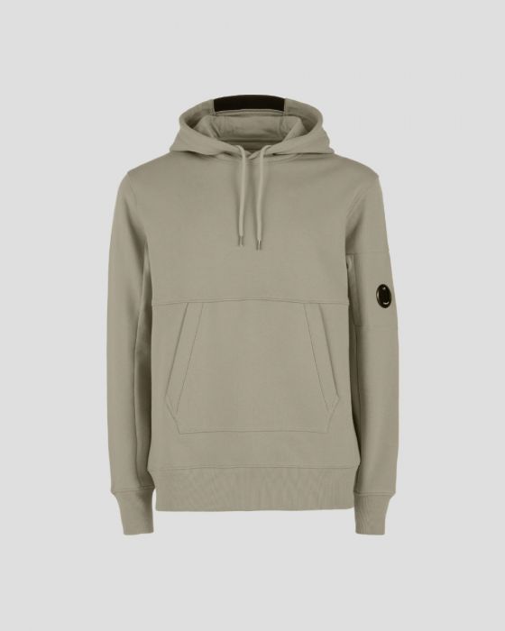 C.P. Company Diagonal Raised Fleece Pullover Hoodie Sene Rock Beige