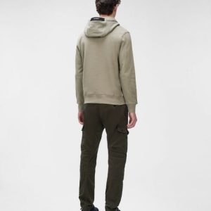 C.P. Company Diagonal Raised Fleece Pullover Hoodie Sene Rock Beige - Imagen 5