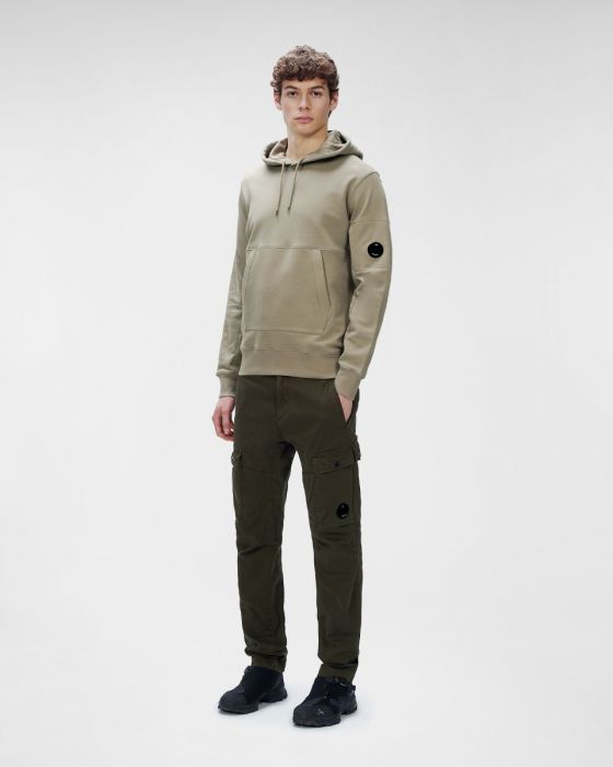 C.P. Company Diagonal Raised Fleece Pullover Hoodie Sene Rock Beige - Imagen 6
