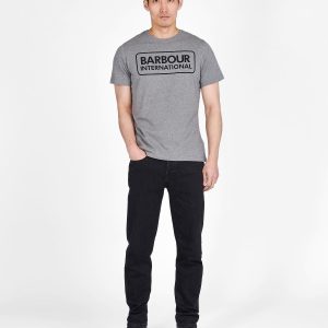 Barbour International Essential Large Logo T-Shirt Anthracite - Imagen 2