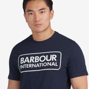 Barbour International Essential Large Logo T-Shirt Navy - Imagen 3
