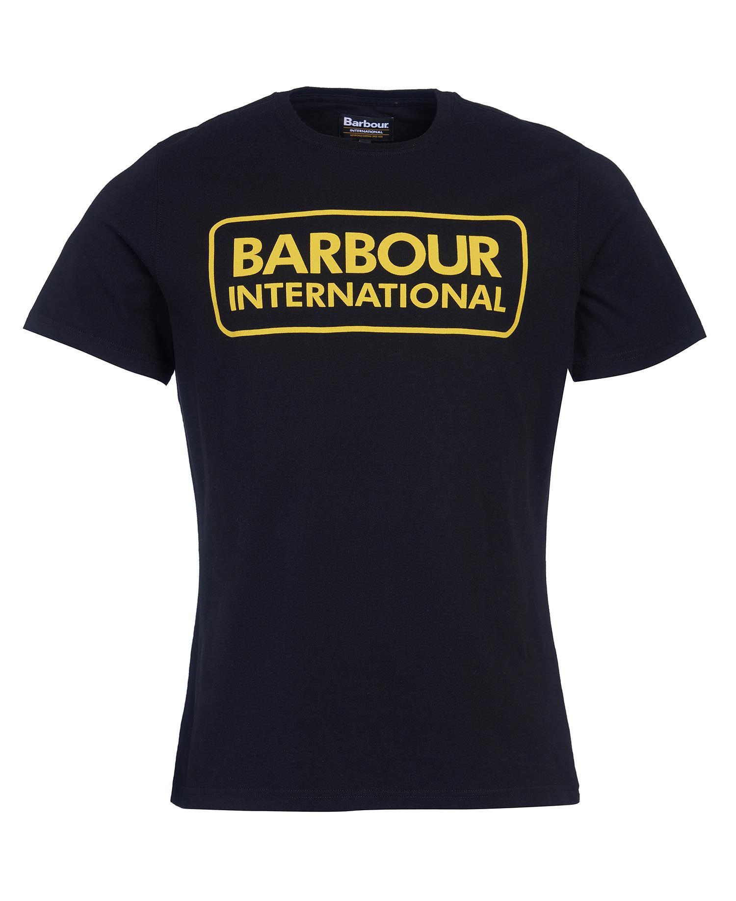 Barbour International Essential Large Logo T-Shirt Black Yellow