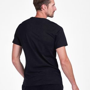 Barbour International Essential Large Logo T-Shirt Black Yellow - Imagen 3
