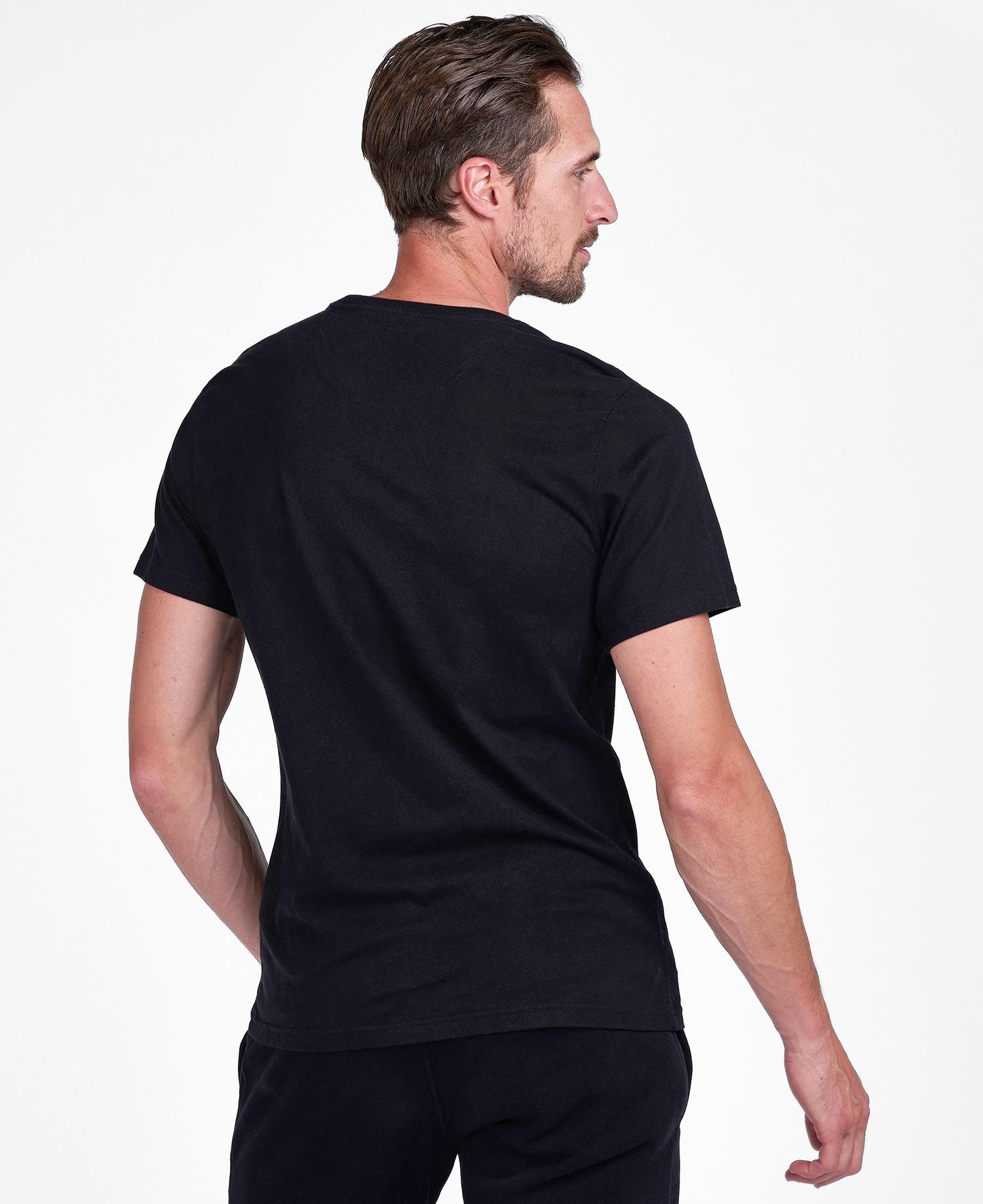 Barbour International Essential Large Logo T-Shirt Black Yellow - Imagen 3