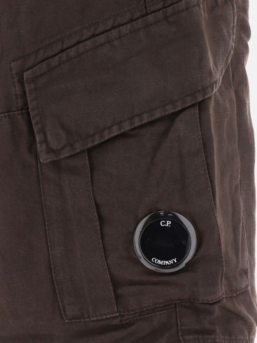 C.P. Company Cotton Linen Cargo Short Black - Imagen 3
