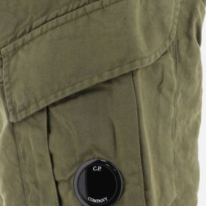 C.P. Company Cotton Linen Cargo Short Green - Imagen 3