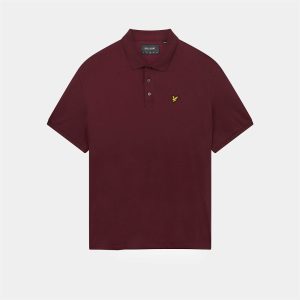 Lyle & Scott Men's Plain Polo Shirt - Burgundy