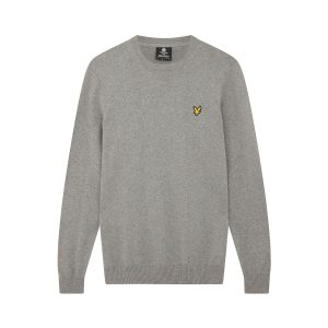 Lyle & Scott Cotton Merino Crew Neck Jumper - Mid Grey Marl