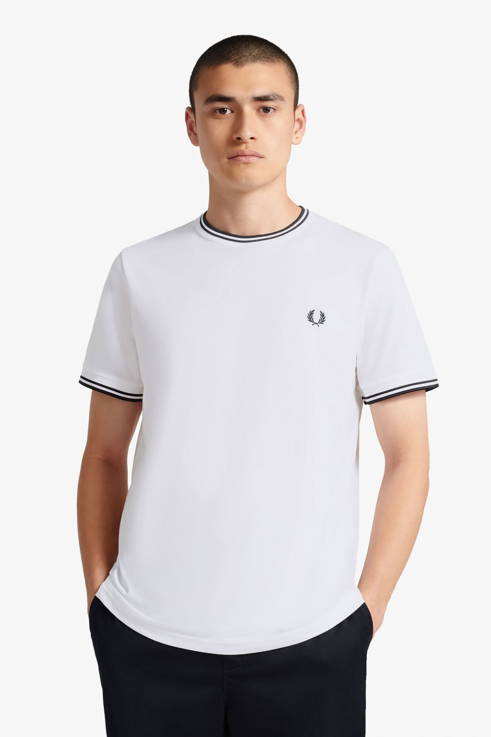 Fred Perry Twin Tipped T-Shirt White - Imagen 4