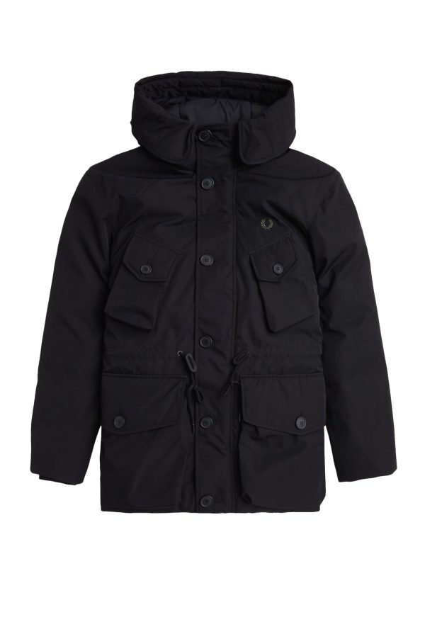 Fred Perry Patch Pocket Puffer Jacket Black