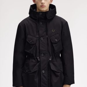 Fred Perry Patch Pocket Puffer Jacket Black - Imagen 2