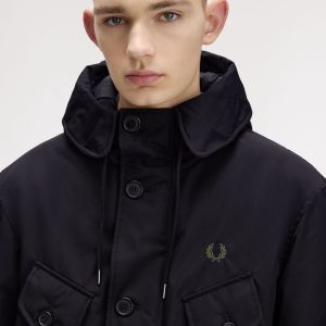 Fred Perry Patch Pocket Puffer Jacket Black - Imagen 5