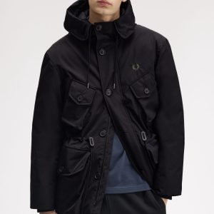 Fred Perry Patch Pocket Puffer Jacket Black - Imagen 6