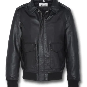 Schott A2 Leather Flight Jacket LC2412 Black - Imagen 6