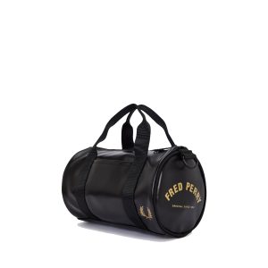 Fred Perry Tonal Classic Mini Barrel Bag Black / Gold