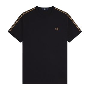 Fred Perry Taped Ringer T-Shirt Black / Shaded Stone