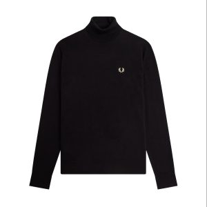 Fred Perry Roll Neck Jumper Black / Yellow