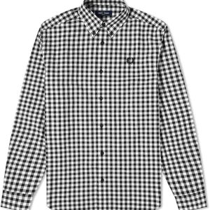 Fred Perry Button Down Gingham Shirt Snow White