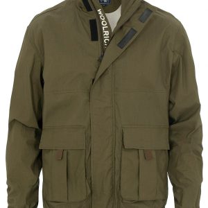 Woolrich Papery Popeline Track Jacket Dark Green